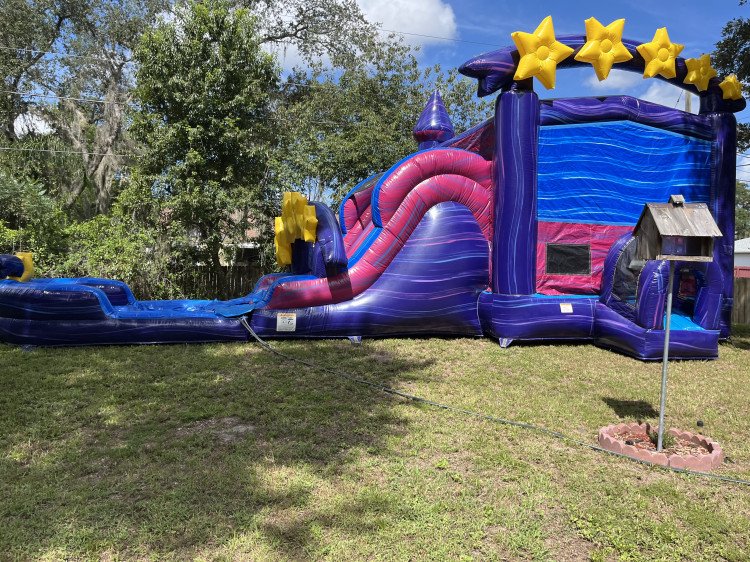 Galaxy bounce house waterslide combo